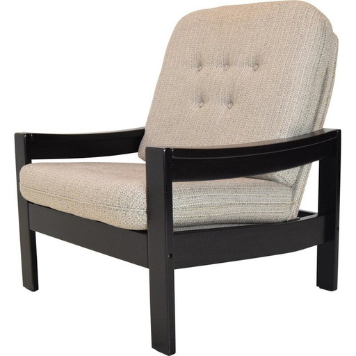 Fauteuil vintage en tissu et bois pour Hikor Písek, Tchécoslovaquie 1980