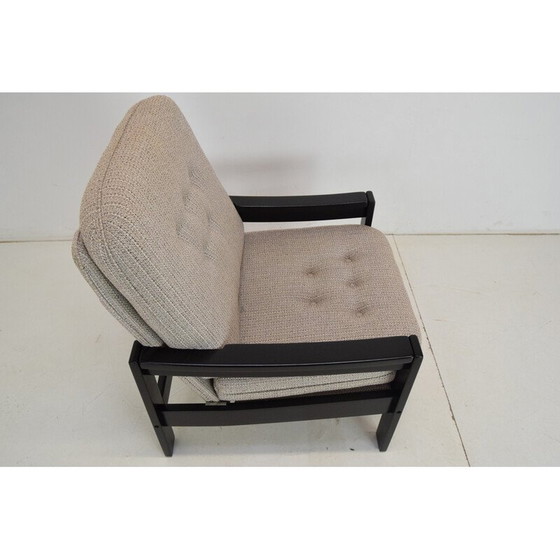 Image 1 of Fauteuil vintage en tissu et bois pour Hikor Písek, Tchécoslovaquie 1980
