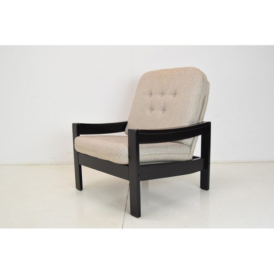 Image 1 of Fauteuil vintage en tissu et bois pour Hikor Písek, Tchécoslovaquie 1980