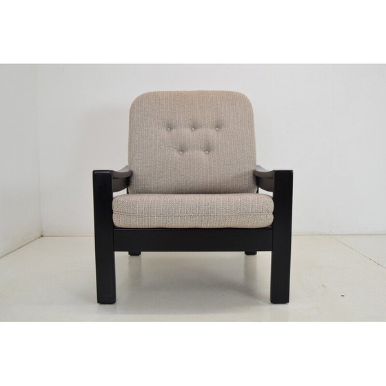 Image 1 of Fauteuil vintage en tissu et bois pour Hikor Písek, Tchécoslovaquie 1980