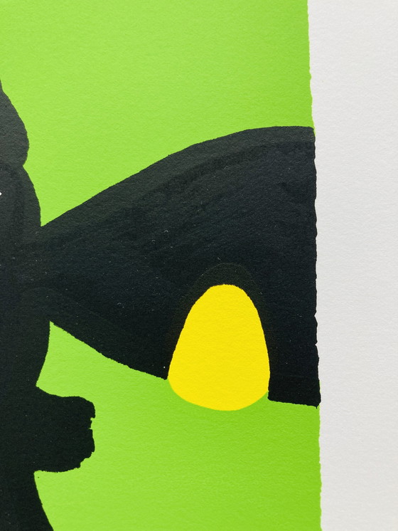 Image 1 of Anna - Sérigraphie Vache - Vert clair