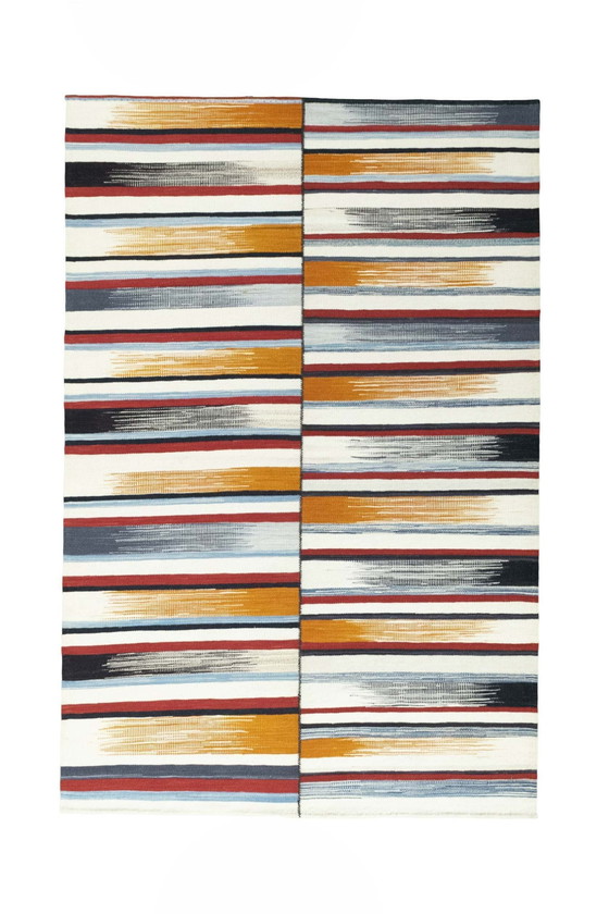 Image 1 of Designer Kelim Fars tissé à la main - 202 X 134 cm - New