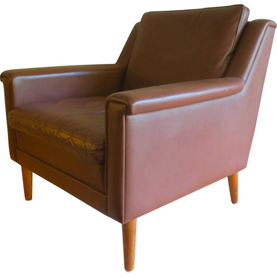 Image 1 of Fauteuil en cuir vintage, Danemark 1960