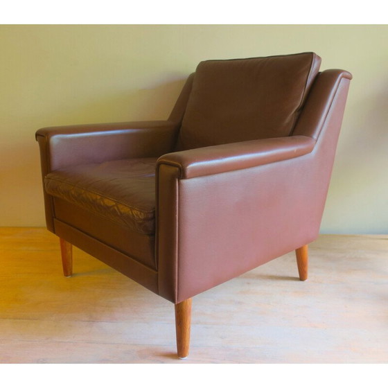 Image 1 of Fauteuil en cuir vintage, Danemark 1960