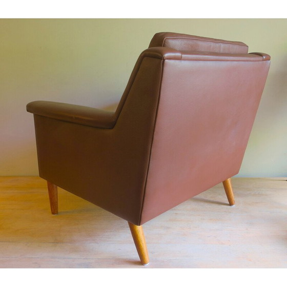 Image 1 of Fauteuil en cuir vintage, Danemark 1960