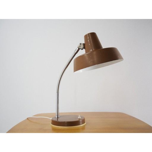 Lampe de table réglable vintage en chrome et métal, Tchécoslovaquie 1960