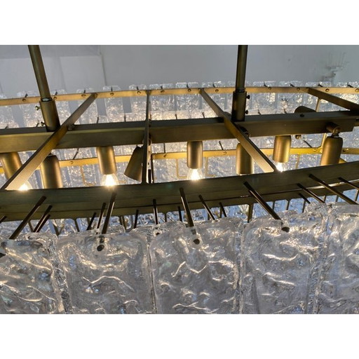 Lustre ovale en bandes martelées "Listelli" de Simoeng dans le style moderne du Mid Century