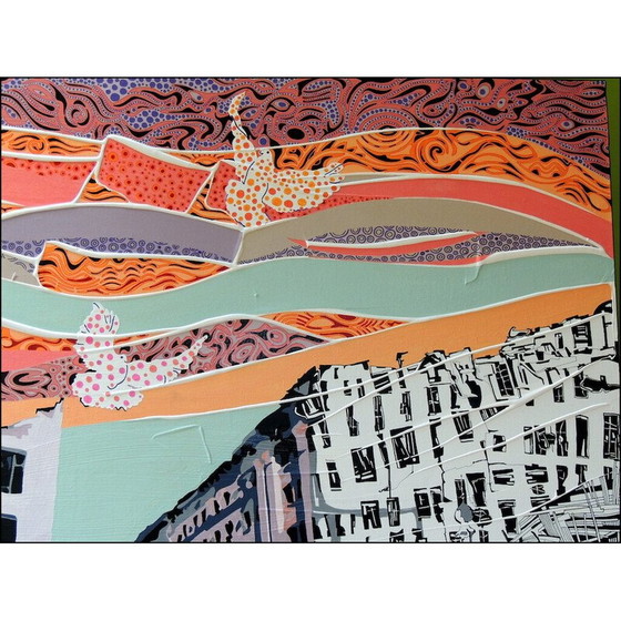 Image 1 of Acrylique vintage sur toile "Kharkiv.... Dévastation" par Alain Carpentier, 2022