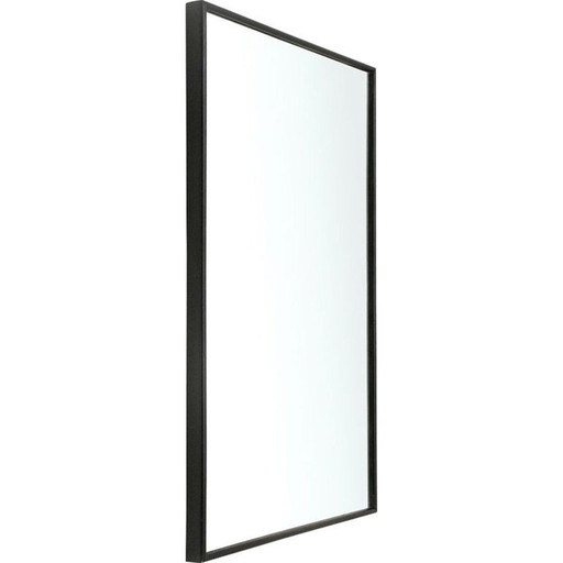 Miroir vintage italien à cadre noir en bois, 1950