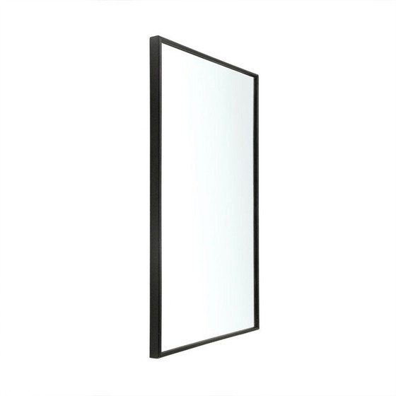 Image 1 of Miroir vintage italien à cadre noir en bois, 1950