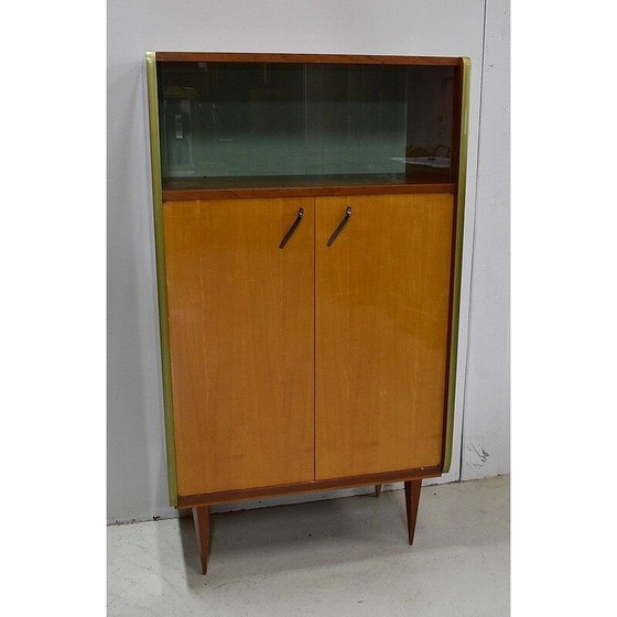 Image 1 of Meuble vintage en acajou blond et frêne clair, 1950