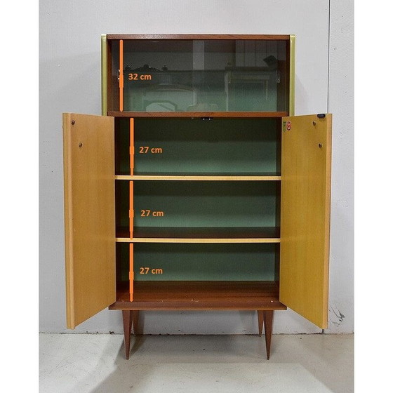 Image 1 of Meuble vintage en acajou blond et frêne clair, 1950
