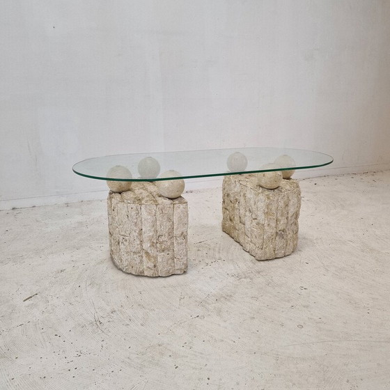 Image 1 of Table basse vintage en pierre de Mactan, 1980