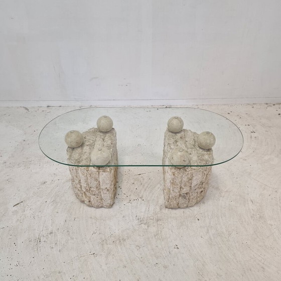 Image 1 of Table basse vintage en pierre de Mactan, 1980