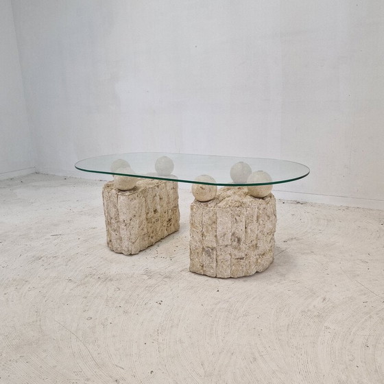 Image 1 of Table basse vintage en pierre de Mactan, 1980