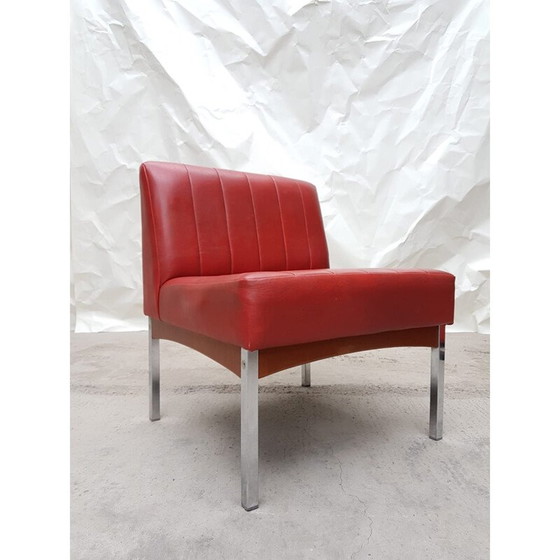 Image 1 of Fauteuil vintage en chrome et teck par Antocks Lairn, 1970