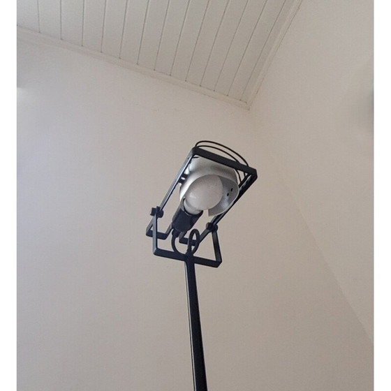 Image 1 of Lampadaire vintage "Sintesi Terra" en métal laqué noir par Ernesto Gismondi, 1970