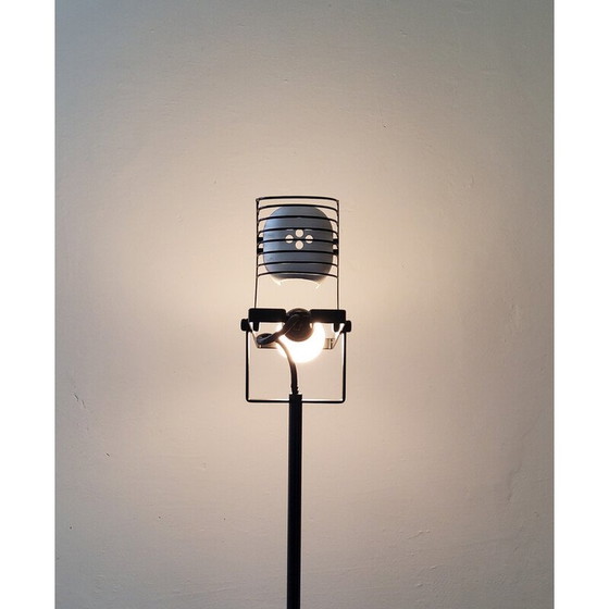 Image 1 of Lampadaire vintage "Sintesi Terra" en métal laqué noir par Ernesto Gismondi, 1970