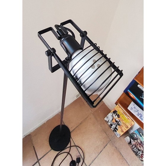 Image 1 of Lampadaire vintage "Sintesi Terra" en métal laqué noir par Ernesto Gismondi, 1970