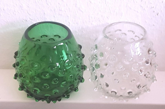 Image 1 of 2X Vases en verre Empoli, 1970S