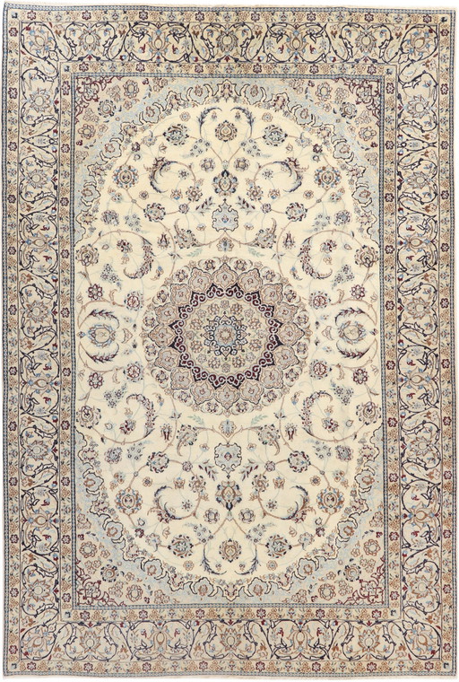 Véritable tapis nain noué à la main avec soie 3,05 X 2,08 Tapis d'Orient n° 1169