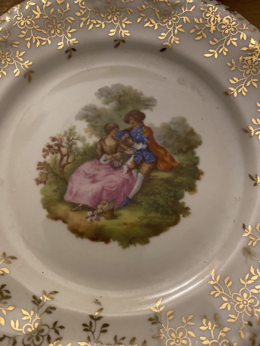 19e siècle Valeram Assiette à gâteau plaquée or 24 carats