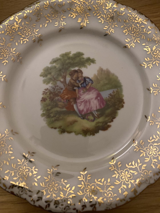 Image 1 of 19e siècle Valeram Assiette à gâteau plaquée or 24 carats