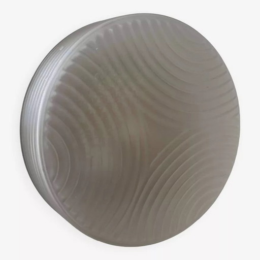 Applique Vintage En Verre Sablé Moulé Pressé, France 1960