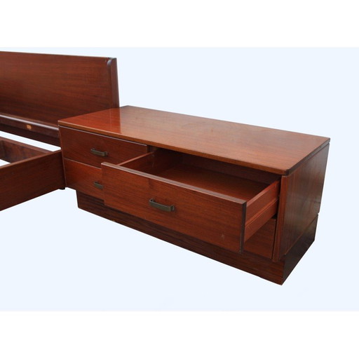 Lit de jour vintage en placage de bois de rose, Italie 1960