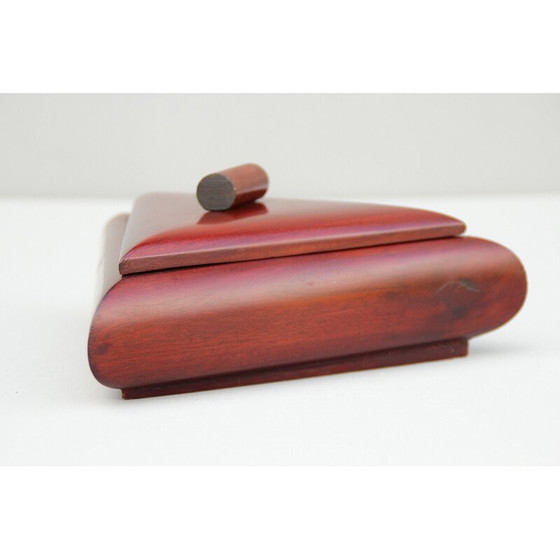 Image 1 of Boîte à couvercle Vintage Art Deco en teck, années 1920-1930