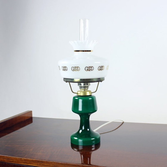 Image 1 of Lampe de table vintage en céramique et verre par Opp Jihlava, années 1950