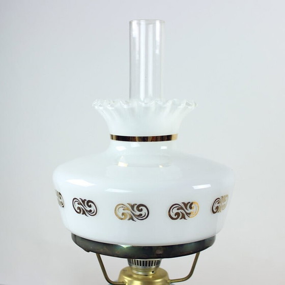 Image 1 of Lampe de table vintage en céramique et verre par Opp Jihlava, années 1950