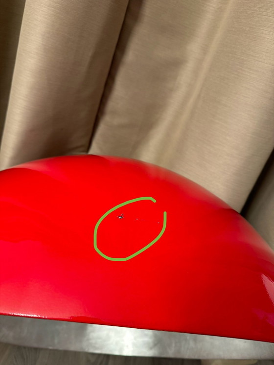 Image 1 of Grande lampe suspendue vintage 70 cm rouge et argenté