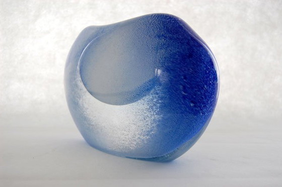 Image 1 of Objet en verre à 3 dimensions : l'hiver en bleu glacier Skay