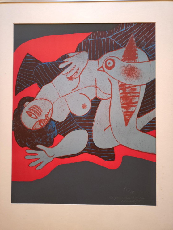 Image 1 of Lithographie Corneille '82 - La Femme Au Kimono