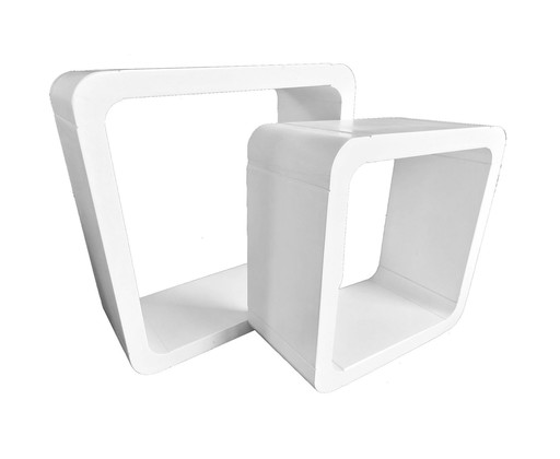 Etagères Vintage • 2 Éléments Modulables • Bois Laqué • 1970-1980