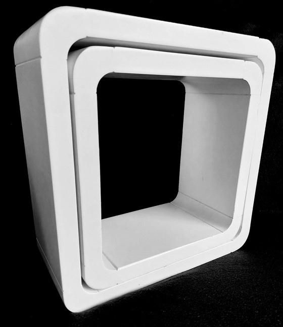 Image 1 of Etagères Vintage • 2 Éléments Modulables • Bois Laqué • 1970-1980