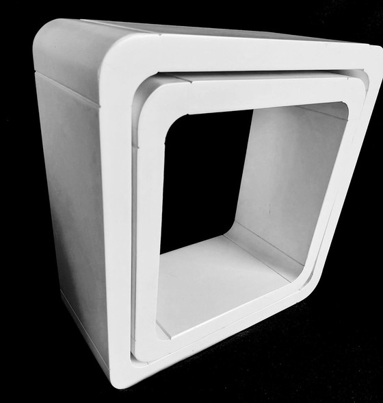 Image 1 of Etagères Vintage • 2 Éléments Modulables • Bois Laqué • 1970-1980