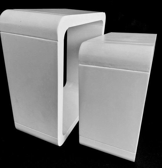 Image 1 of Etagères Vintage • 2 Éléments Modulables • Bois Laqué • 1970-1980