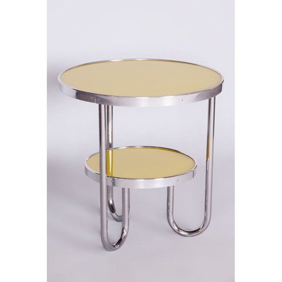 Image 1 of Table vintage Bauhaus en chrome, épicéa et verre pour Kovona, Tchécoslovaquie 1930