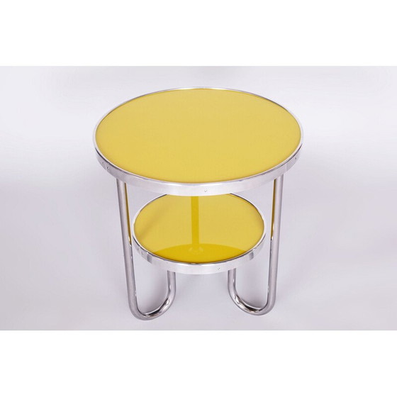 Image 1 of Table vintage Bauhaus en chrome, épicéa et verre pour Kovona, Tchécoslovaquie 1930