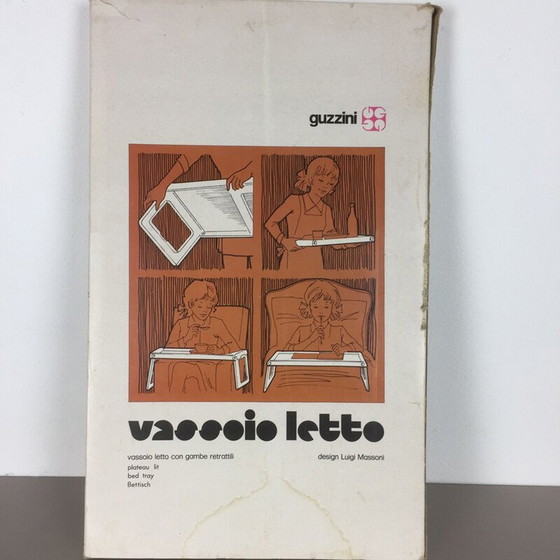 Image 1 of Plateau de lit vintage en plastique blanc par Luigi Massoni pour Guzzini, Italie 1980