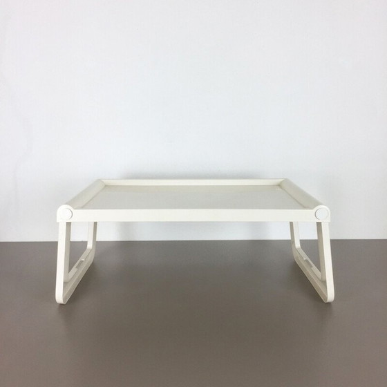 Image 1 of Plateau de lit vintage en plastique blanc par Luigi Massoni pour Guzzini, Italie 1980