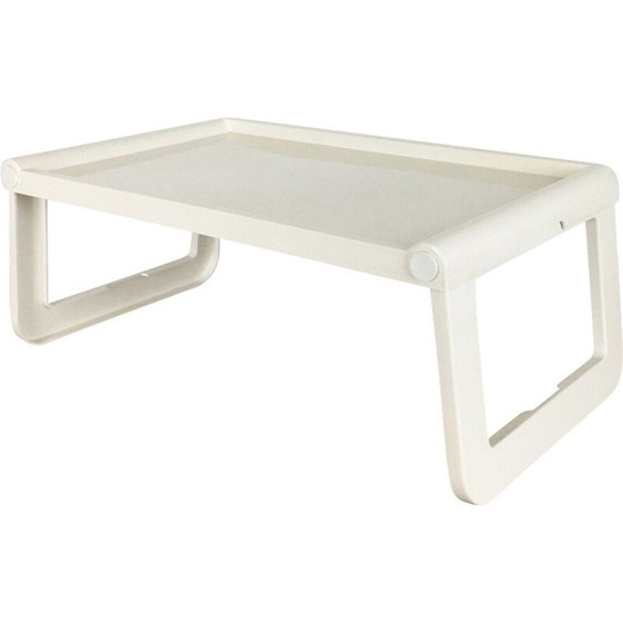 Image 1 of Plateau de lit vintage en plastique blanc par Luigi Massoni pour Guzzini, Italie 1980