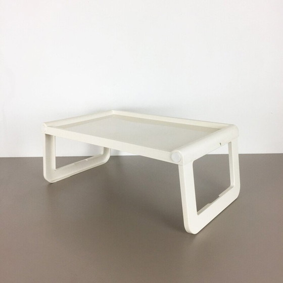 Image 1 of Plateau de lit vintage en plastique blanc par Luigi Massoni pour Guzzini, Italie 1980