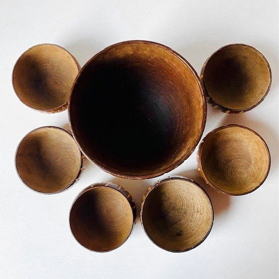 Image 1 of Set de plateaux en bois Mid Century vintage