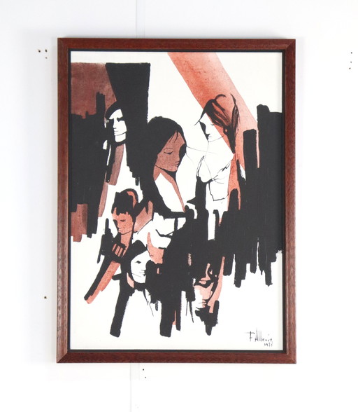 Fernando Alzamora Albeniz Peinture 1977 Vintage