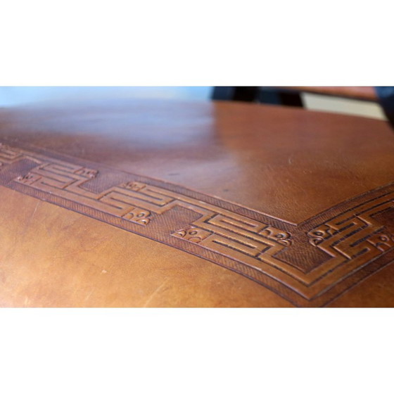 Image 1 of Fauteuil pliant vintage en teck et cuir canvas par Angel I. Pazmino pour Muebles De Estilo, 1970