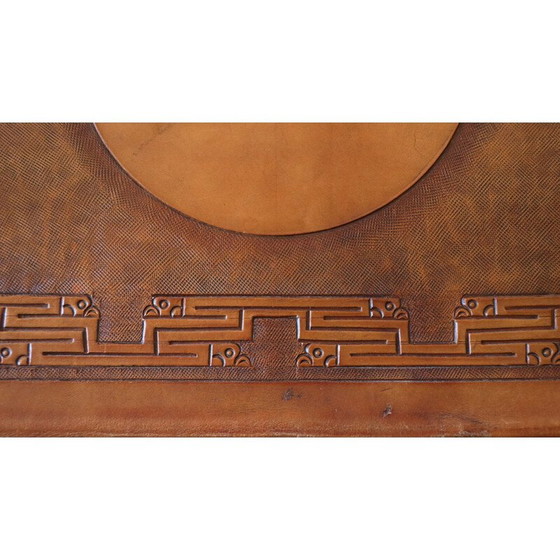 Image 1 of Fauteuil pliant vintage en teck et cuir canvas par Angel I. Pazmino pour Muebles De Estilo, 1970
