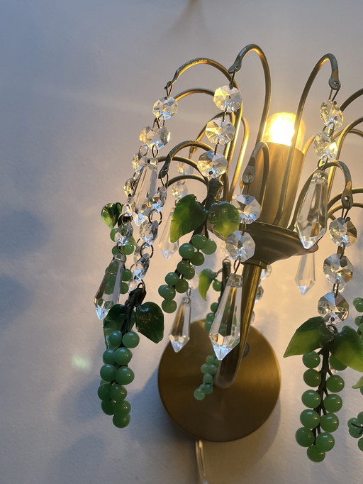 4 pièces Lampes murales italiennes vintage à raisin vert